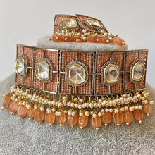 Peach Premium Kundan Choker/Sabyasachi Choker/Designer Necklace/Indian/Bollywood Jewelry/Fine Kundan/Pakistani/Punjabi/Statement Set