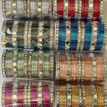 Bollywood Style Indian Mirror Metal Bangles/Punjabi bangles Set/Bridal bangles/Wedding bangles/Festive bangles/Mirror Bangle/Metallic bangle
