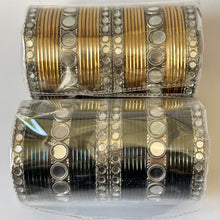 Bollywood Style Indian Mirror Metal Bangles/Punjabi bangles Set/Bridal bangles/Wedding bangles/Festive bangles/Mirror Bangle/Metallic bangle