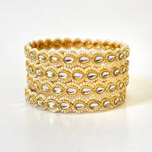 Bollywood Style Kundan Pearl Bangles Set(4 Pc)/Indian bangles/Punjabi Pearl bangles Set/Bridal bangles/wedding jewelry