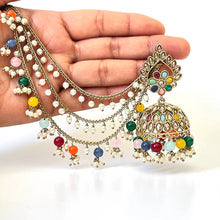 Restocked Bahubali Polki Pearl Jhumka/stone Jhumka/Indian Jewelry/Pakistani/Punjabi/Indian/Statement earring/Bridal earring/Indian wedding