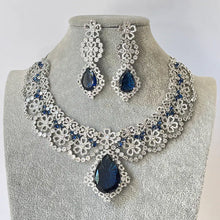 Sapphire CZ diamond Necklace, Bridal Necklace, Indian Jewelry, Pakistani Jewelry, Bollywood Indian Wedding