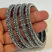 Oxidized Silver Bangles(4 Pc)/German Silver/Black Metal/Boho/Tribal/Indian Jewelry/Pakistani Jewelry/Oxidized Bangles