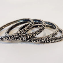 Oxidized Silver Bangles(4 Pc)/German Silver/Black Metal/Boho/Tribal/Indian Jewelry/Pakistani Jewelry/Oxidized Bangles
