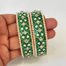 Meena Kundan gold plated traditional bangles 2PCs/Meena Bangles/Bracelet/ Party Wear Bangles/Kundan bangles/Indian wedding/bridal jewelry