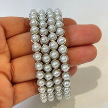 Silver Pearl Bangles Set/Pearl Bangles/Indian Bangles/Indian wedding/bridal jewelry/Statement bangles/Silver bangles