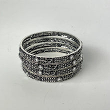 Oxidized Silver Bangles(4 Pc)/German Silver/Black Metal/Boho/Tribal/Indian Jewelry/Pakistani Jewelry/Oxidized Bangles