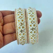 Meena Kundan gold plated traditional bangles 2PCs/Meena Bangles/Bracelet/ Party Wear Bangles/Kundan bangles/Indian wedding/bridal jewelry
