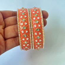 Meena Kundan gold plated traditional bangles 2PCs/Meena Bangles/Bracelet/ Party Wear Bangles/Kundan bangles/Indian wedding/bridal jewelry