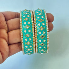 Meena Kundan gold plated traditional bangles 2PCs/Meena Bangles/Bracelet/ Party Wear Bangles/Kundan bangles/Indian wedding/bridal jewelry