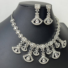 Silver/RoseGold American Diamond necklace/CZ Necklace Set/Elegant/Unique Jewelry/Indian/Pakistani/Bollywood/Indian Wedding/Bridal diamond
