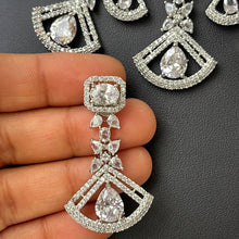 Silver/RoseGold American Diamond necklace/CZ Necklace Set/Elegant/Unique Jewelry/Indian/Pakistani/Bollywood/Indian Wedding/Bridal diamond