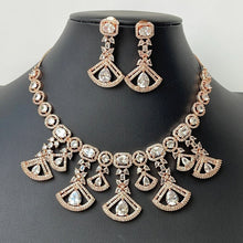 Silver/RoseGold American Diamond necklace/CZ Necklace Set/Elegant/Unique Jewelry/Indian/Pakistani/Bollywood/Indian Wedding/Bridal diamond