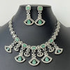 Silver/RoseGold American Diamond necklace/CZ Necklace Set/Elegant/Unique Jewelry/Indian/Pakistani/Bollywood/Indian Wedding/Bridal diamond