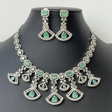 Silver/RoseGold American Diamond necklace/CZ Necklace Set/Elegant/Unique Jewelry/Indian/Pakistani/Bollywood/Indian Wedding/Bridal diamond