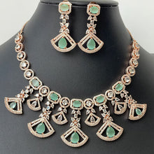 Silver/RoseGold American Diamond necklace/CZ Necklace Set/Elegant/Unique Jewelry/Indian/Pakistani/Bollywood/Indian Wedding/Bridal diamond