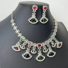 Silver/RoseGold American Diamond necklace/CZ Necklace Set/Elegant/Unique Jewelry/Indian/Pakistani/Bollywood/Indian Wedding/Bridal diamond