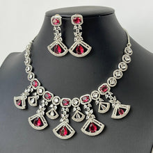 Ruby Silver/RoseGold American Diamond necklace/CZ Necklace /Elegant/Unique Jewelry/Indian/Pakistani/Bollywood/Indian Wedding/Bridal diamond
