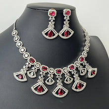 Ruby Silver/RoseGold American Diamond necklace/CZ Necklace /Elegant/Unique Jewelry/Indian/Pakistani/Bollywood/Indian Wedding/Bridal diamond