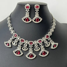 Ruby Silver/RoseGold American Diamond necklace/CZ Necklace /Elegant/Unique Jewelry/Indian/Pakistani/Bollywood/Indian Wedding/Bridal diamond