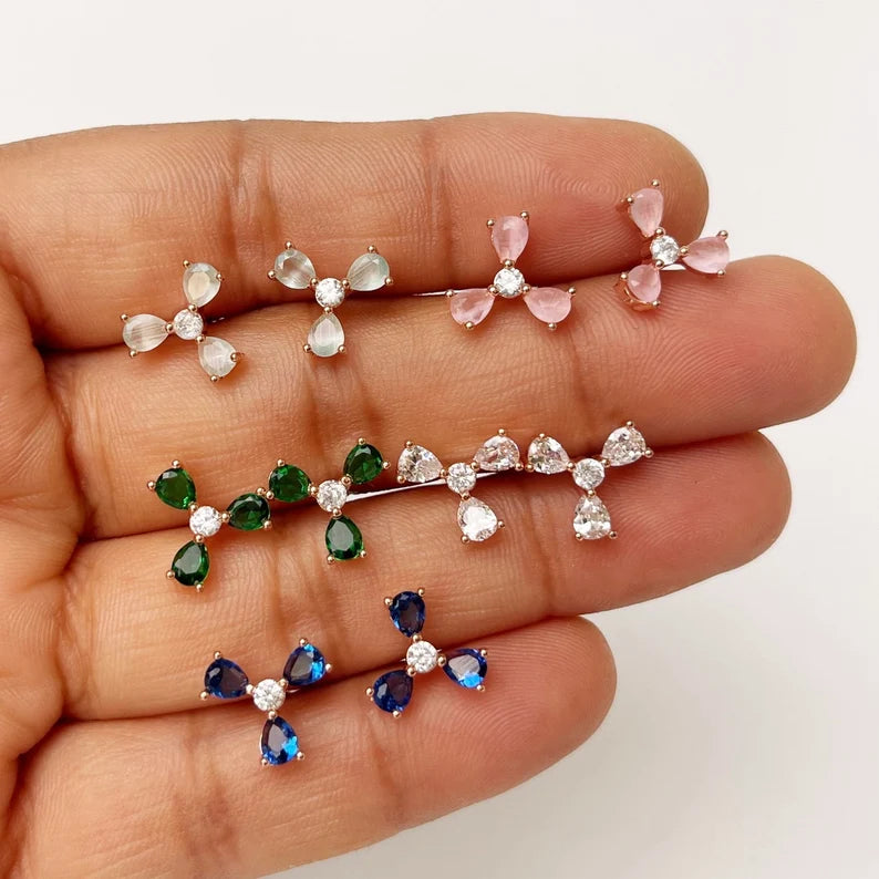 American Diamond color changable stone earrings/Indian/Pakistani Jewelry/Bollywood/CZ earrings/AD earrings/Statement earrings/Gift for her