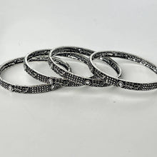 Oxidized Silver Bangles(4 Pc)/German Silver/Black Metal/Boho/Tribal/Indian Jewelry/Pakistani Jewelry/Oxidized Bangles