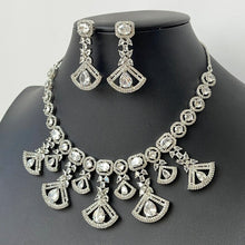 Silver/RoseGold American Diamond necklace/CZ Necklace Set/Elegant/Unique Jewelry/Indian/Pakistani/Bollywood/Indian Wedding/Bridal diamond
