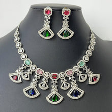 Silver/RoseGold American Diamond necklace/CZ Necklace Set/Elegant/Unique Jewelry/Indian/Pakistani/Bollywood/Indian Wedding/Bridal diamond