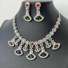 Silver/RoseGold American Diamond necklace/CZ Necklace Set/Elegant/Unique Jewelry/Indian/Pakistani/Bollywood/Indian Wedding/Bridal diamond