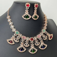 Silver/RoseGold American Diamond necklace/CZ Necklace Set/Elegant/Unique Jewelry/Indian/Pakistani/Bollywood/Indian Wedding/Bridal diamond