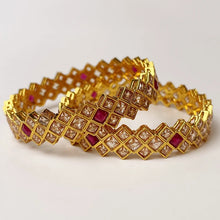 Antique Ruby Gold bangles/Classic Gold plated bangles Set//Statement Kadas/Gold Bangles/Bridal Bangles/Indian Wedding/Pakistani/Punjabi