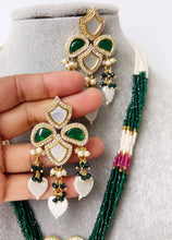 Mother of Pearl Multi strands Long Necklace gold Finish/Long Necklace/Indian Jewelry/Kundan Necklace/Indian wedding/Rani Haar/Semi Precious