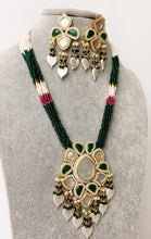 Mother of Pearl Multi strands Long Necklace gold Finish/Long Necklace/Indian Jewelry/Kundan Necklace/Indian wedding/Rani Haar/Semi Precious