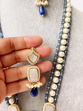 Mother of Pearl Multi strands Long Necklace gold Finish/Long Necklace/Indian Jewelry/Kundan Necklace/Indian wedding/Rani Haar/Semi Precious