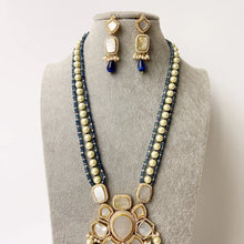 Mother of Pearl Multi strands Long Necklace gold Finish/Long Necklace/Indian Jewelry/Kundan Necklace/Indian wedding/Rani Haar/Semi Precious