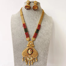 Long gold plated Kundan mala Necklace/Indian Long Necklace/Temple Jewelry/Necklace Mala/Indian/South Jewelry/Indian Wedding/Rani Haar