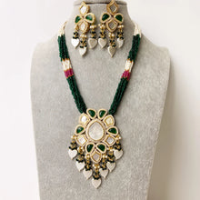 Mother of Pearl Multi strands Long Necklace gold Finish/Long Necklace/Indian Jewelry/Kundan Necklace/Indian wedding/Rani Haar/Semi Precious