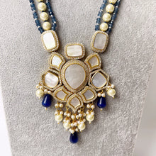 Mother of Pearl Multi strands Long Necklace gold Finish/Long Necklace/Indian Jewelry/Kundan Necklace/Indian wedding/Rani Haar/Semi Precious