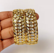 Tyaani inspired premium kundan gold plated openable bangle pair/Statement Kada/Kundan Bangles/Bridal Bangle/Indian Wedding/Pakistani/Punjabi