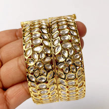 Tyaani inspired premium kundan gold plated openable bangle pair/Statement Kada/Kundan Bangles/Bridal Bangle/Indian Wedding/Pakistani/Punjabi