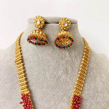 Long gold plated Kundan mala Necklace/Indian Long Necklace/Temple Jewelry/Necklace Mala/Indian/South Jewelry/Indian Wedding/Rani Haar