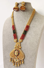 Long gold plated Kundan mala Necklace/Indian Long Necklace/Temple Jewelry/Necklace Mala/Indian/South Jewelry/Indian Wedding/Rani Haar