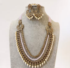 Long Antique Polki Necklace/Indian Long Necklace/Pakistani Jewelry/Necklace Mala/Indian Jewelry/Punjabi Jewelry/Indian Wedding/Rani Haar