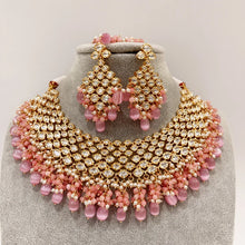 Pink Bridal Premium quality gold plated silver foiled Kundan necklace/Traditional/Ethnic/Kundan Jewelry/Indian Wedding