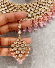 Pink Bridal Premium quality gold plated silver foiled Kundan necklace/Traditional/Ethnic/Kundan Jewelry/Indian Wedding