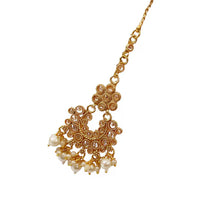 Gold polki kundan Maang tikka/Kundan Tikka/Indian forhead Jewelry/Indian Wedding Jewelry/Pakistani Jewelry/Jhoomer/Matha patti/Tikka
