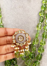 Tyaani inspired natural stones Kundan Necklace/Indian Long Necklace/Statement Long/Traditional Long Mala/Semi Precious Necklace/Rani Haar