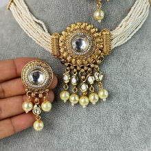 Gold Polki Kundan necklace/South Indian Jewelry/Temple Jewelry/Gold Choker/Wedding necklace/Bridal necklace/Indian necklace