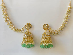 Bahubali Kundan Pearl Jhumka with sahare /Kundan Gold Jhumka/Indian/Pakistani/Punjabi/Statement earring/Bridal earring/Indian wedding