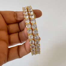 Silver/Gold Big Diamond Bangles(2 PC)/CZ Bangles/Indian Bangles/CZ stone bangles/Indian wedding/bridal jewelry/Gold bangles/Silver Bangles